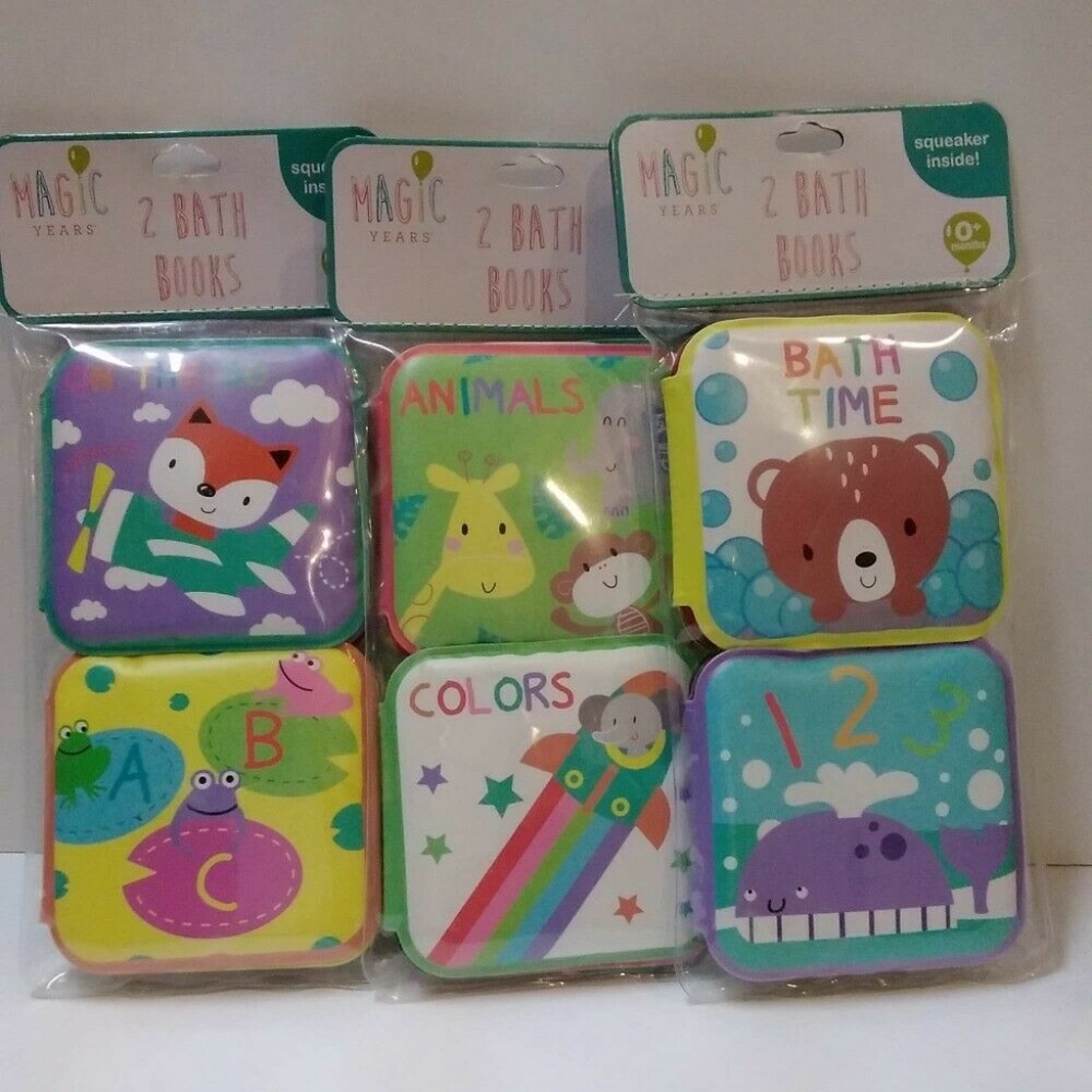 6 Bath books with squeaker inside